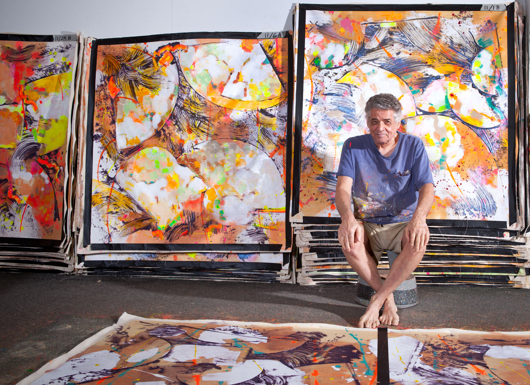 Walter Darby Bannard in his studio